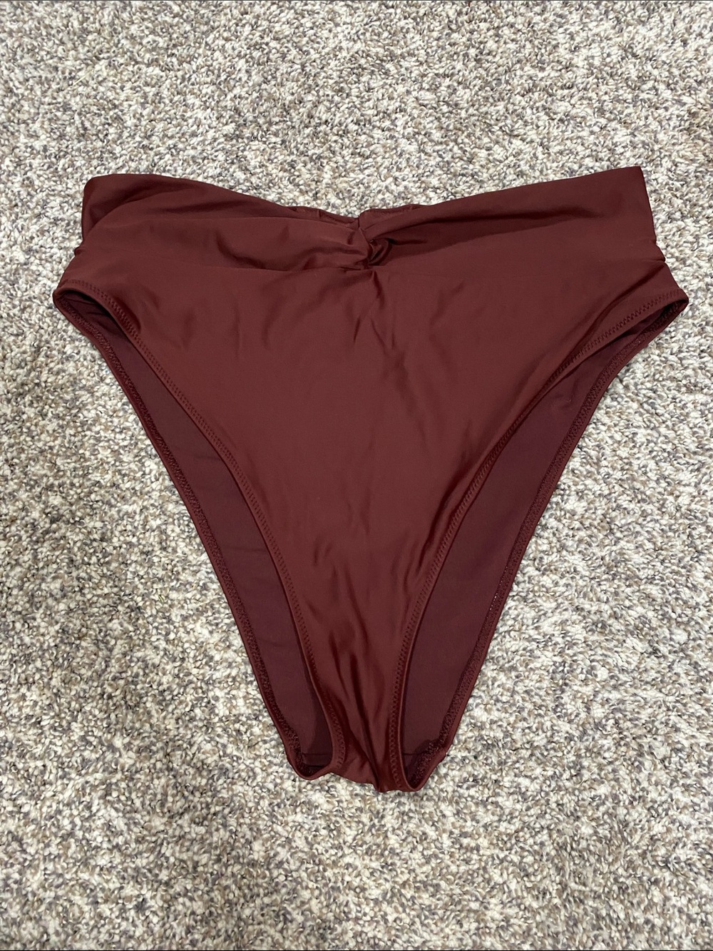 aerie High Waist Bikini Bottoms in Deep Burgundy
